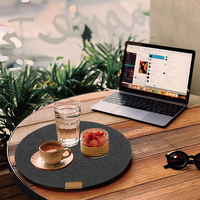 Sets de table en feutre antidérapant découpés au laser personnalisés à vendre à chaud pour table à manger avec bord en cuir