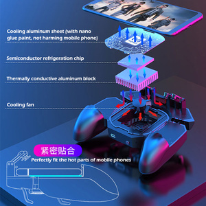 Ventilador de refrigeración para <span class=keywords><strong>PUBG</strong></span>, controlador Semiconductor, disparador de juego de seis dedos, mando para teléfono Android y Iphone - Product Image 5