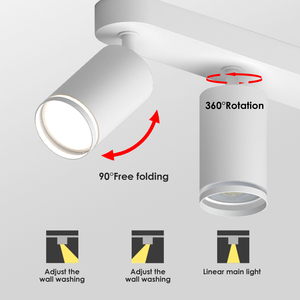 Design moderne <span class=keywords><strong>GU10</strong></span> projecteur LED lumineux en aluminium à montage en surface multi-têtes en option noir et blanc réglable IP44 - Product Image 3