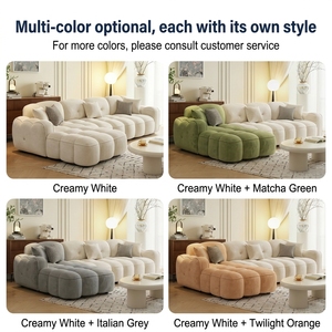 Divano Componibile a L in Velluto Convertibile <span class=keywords><strong>e</strong></span> Antigraffio - Arredamento Minimalista Multifunzionale per Soggiorno - Product Image 6