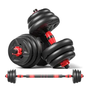 Luxo Vermelho Amarelo 3 em 1 Ginásio Peso 5-40kg Dumbells Ajustável Haltere Set