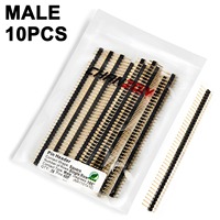 Connecteur d'extension à 40 broches mâle femelle à une rangée de 2.54mm plaqué or pour Arduino PCB Socket Board