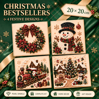 Collection de Noël KS Craft : Kit de Peinture Diamant 5D Écologique à Motifs de Dessins Animés, Formes Spéciales, Décoration DIY pour la Maison