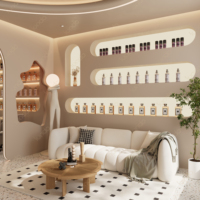 Sundo - Design personnalisé de salon de beauté de style luxueux avec éclairage LED, décoration, comptoir de réception, présentoirs complets pour l'ensemble du magasin