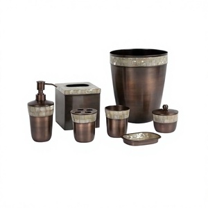 Set Of 7 Different Shape <b>Bathroom</b> Set Fantastic Design Copper <b>Bathroom</b> Set With Mother of Pearl For Hot Sale - Product Image 1