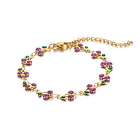 Grensoverschrijdende bestseller retro bohemian stijl 14K goudkleurig geverfd druppel-effect geometrisch fruitpatroon damesarmband
