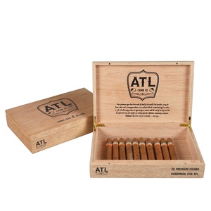 100% Mahogany Solid Wood Custom Silk Screen Logo Natural Rectangle Large Wooden Cigar Humidor Box