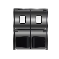 Porte battante bidirectionnelle anti-collision en acier inoxydable sur mesure pour usine alimentaire et entrepôt