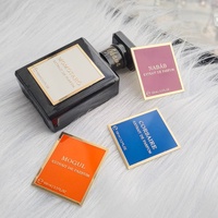 Étiquette autocollante personnalisée imperméable en métal époxy pour parfum, emballage de bouteille de parfum, étiquette privée arabe pour shampoing