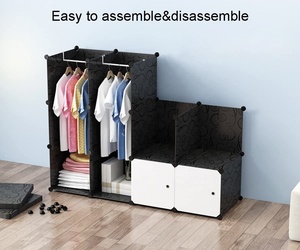 Armoire Portable vêtements suspendus combinaison armoire modulaire organisateur de stockage 8 <span class=keywords><strong>Cubes</strong></span> pour gain de place - Product Image 3