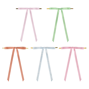 Lazos de satén preatados con lazo retorcido de cuadros de gingham y cuadros burlap para colgar <span class=keywords><strong>en</strong></span> el árbol de Navidad, para envolver pasteles y bolsas de regalos - Product Image 1