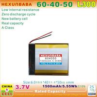 604050 3.7V 1500mAh 2 kabel baterai Li-Ion polimer untuk Speaker MP3 L300
