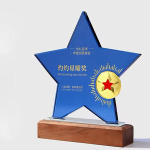 Tùy Chỉnh Cao Quý Thiết Kế Mới Giải Thưởng Mảng Bám Trophy Màu Xanh Sao Pha Lê Giải Thưởng Với Khác Nhau Căn cứ Trophy - Product Image 3
