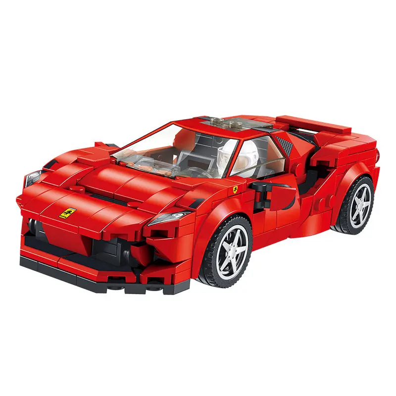 Wholesale 666001 Ferraried F8 Super Car Model SimulationRacing Car Building Blocks Sets Educational Toy Boy Gift Panlos