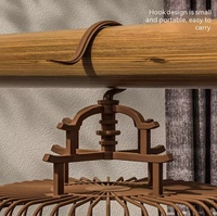 Accompany It Hh1 Cage à oiseaux avec plateau en plastique à fermeture coulissante horizontale pour la maison, les voyages, l'extérieur, toutes saisons, Peony Tiger Skin