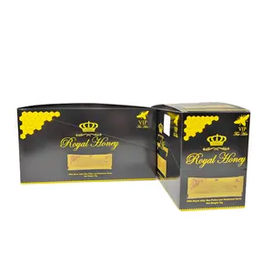 High Level Custom Printing Display Papier box Glänzende schwarze Oberfläche leer für Royal Honey Verpackung für die Medizin industrie