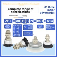 Kit de ventosas de vacío de caucho de nitrilo de silicona de alta resistencia para brazos robóticos, fabricado en China ZPT32/40/50/63/80/100/125H-A14/16