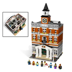 2766PCS सड़क दृश्य के लिए संगत टाउन हॉल 10224 बिल्डिंग ब्लॉक खिलौने Legoing खिलौने बच्चों दिलचस्प उपहार