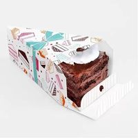 Boîte à dessert triangulaire pour emballage de tranche de gâteau en carton de qualité alimentaire pour fête de boulangerie et utilisation de cadeaux