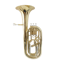 RTS Professional B Flat Baritone Saxophone Cupronickel Tuning Slide Gold 3+1 Valves 3 Water Keys Baritone Horn with Case on Sale
