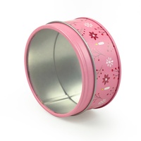 Boîtes à gâteaux en étain roses mignonnes pour enfants avec fenêtres en PVC, petites boîtes rondes vides en étain pour bonbons, lait et chewing-gum