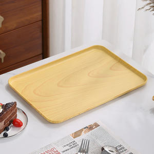 Assiette en plastique de qualité alimentaire en gros Plateau de service en bois imprimé <span class=keywords><strong>Shabby</strong></span> <span class=keywords><strong>Chic</strong></span> - Product Image 3