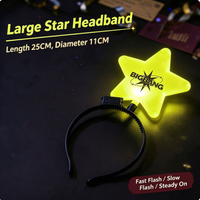Ensemble de bâtons lumineux LED pour concert BIGBANG, en acier inoxydable, avec bandeau lumineux jaune, baguette lumineuse, bracelet lumineux clignotant en forme d'étoile, de cœur et de couronne, pour fête