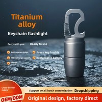 Lampe torche rechargeable en alliage de titane, mini lampe porte-clés, camping, multifonction, ultra-légère, ultra-fine, portable, indice de protection IP20