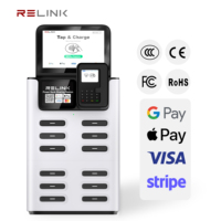 Relink Nueva Estación de Alquiler de Baterías Portátiles Inteligentes de 12 Ranuras con Pago POS NFC, Kiosco de Carga Rápida de 40W para Negocios de Compartición