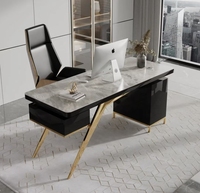 Puruo Nouvelle Arrivée Bureau en Bois Table d'Ordinateur Plateau en Ardoise