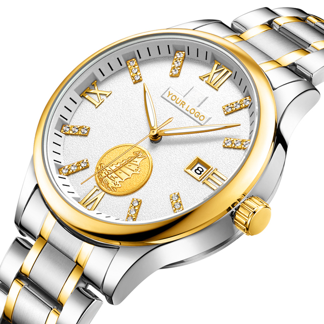 Automatic Watch Calendar Classic Vintage Waterproof Mechanical Woman Fashion Diamond Men Luminous Luxury Couple Watch Set