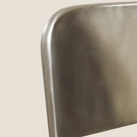 Chaise de salle à manger en métal de style industriel minimaliste italien, dossier vintage en acier inoxydable, siège de luxe léger haut de gamme