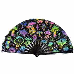 Abanico Plegable de Bambú de 33 cm con Logotipo Personalizado, Estilo Arte Folclórico, Decoración para Fiestas Musicales, Diseño Pintado - Product Image 4