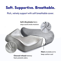 Coussin de siège en mousse à mémoire de forme ultra-dense pour soulager la pression, idéal pour les longues périodes assises, parfait pour le bureau, la maison, la voiture et les utilisateurs de fauteuils roulants