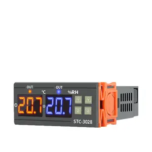 Regulador de temperatura ajustable de doble pantalla DC24V, interruptor digital, controlador de temperatura y humedad STC-3028