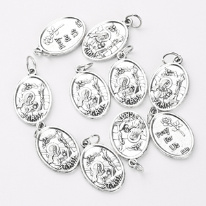 Accessoires Religieux 16x25mm Alliage de Zinc Sainte <span class=keywords><strong>Rita</strong></span> Antique Argent Plaqué Ange Signalisation Pendentif - Product Image 5