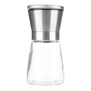 Commercio all'ingrosso 180ml 6oz manuale mulino di vetro <span class=keywords><strong>rosa</strong></span> sale himalayano e pepe nero smerigliatrice con bottiglie di vetro - Product Image 1