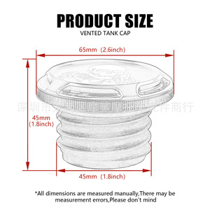 Bouchon de réservoir de carburant Ms 7x7x7 pour moto Harley, pièce de décoration XJ35-LV-1A6Z - Product Image 2