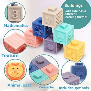 Baby Soft Plastic Building Blocks DIY Early Educational Stacking & <b>Bath</b> Assembly Digital Texture Toys for Model Types - Product Image 3