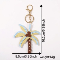 Porte-clés en PU en forme de cocotier, breloque de sac style palmier tropical, pendentif de sac à main pour les vacances d'été