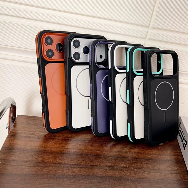 New Model for Magsafe Matte Bicolor Frame Phone Case for iPhone 17 Pro Max Air 16 15 14 Plus 13 12 11 Magnetic Protective Cover