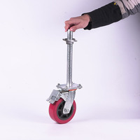 Mobile rétractable télescopique réglable sur roues Roue de roulette d'échafaudage Q235 avec échelle de jambe et pièces d'échafaudage