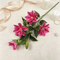 Fleur artificielle de clématite à tige unique pour mariage printanier, vase, table, maison, bureau, décoration de bureau, arrangement floral de fête, DIY en gros