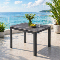Ensemble de table et de chaises de patio pour 4 personnes en métal aluminium, table de restaurant, table de café, table d'extérieur personnalisée