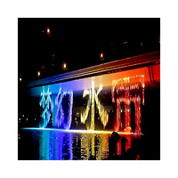 Cascade d'eau numérique graphique personnalisée en acier inoxydable avec LED, mur d'eau décoratif pour centre commercial, hôtel, parc, complexe hôtelier