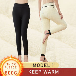 Pantalones Térmicos Gruesos de Forro Polar para Mujer, Talla Grande, 800g, 40-90KG, Transpirables, Casuales, Cálidos para Invierno, con Logotipo en la Cintura - Product Image 3