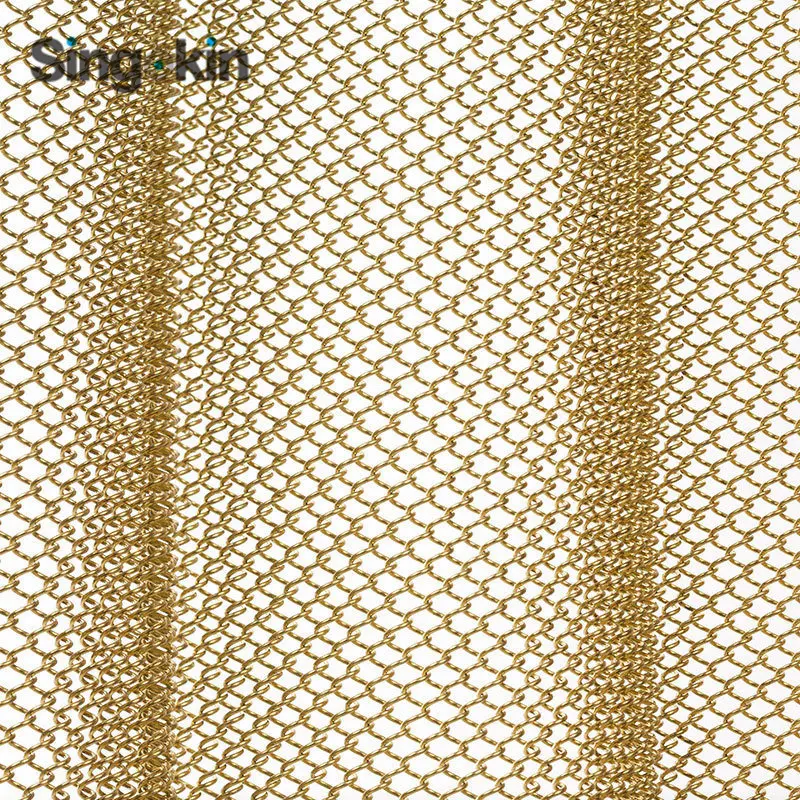 Werkseitig Flexibles Metall gewebe Gold Farbe Metallgitter Raumteiler Metalls pulen vorhang