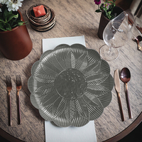 Nouvelles Assiettes de Présentation en Plastique de Luxe Tendance, Motif Floral Pigmenté, pour Mariages, Hôtels, Fêtes, Vaisselle de Dîner Fujian, Usage Domestique