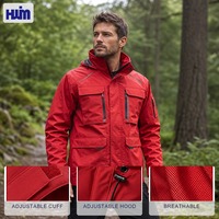 Veste de ski rouge HWM, isolée, thermique, avec capuche amovible, chaude, hiver, femme, homme