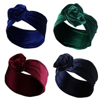 MIO Vintage femmes bandeau pliable mode imprimé velours bandeau filles Turban bandeau croix noeud Boho tête Wrap